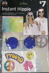 Kit Disfraz Halloween Hippie Flor Niño Años 60 Accesorios / Nuevo - Imagen 1 de 2