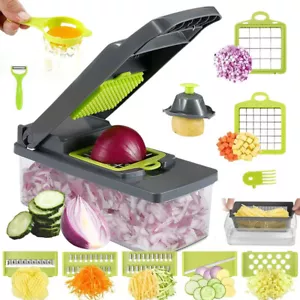 Affettatrice Mandolina Frutta Verdura Multifunzione 14 in 1 con Contenitore - Foto 1 di 13