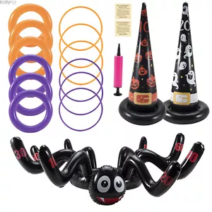 16 Piezas Juguetes de Halloween Juegos de Halloween Inflable Bruja Sombrero Anillo Lanzamiento Juego - Imagen 1 de 30