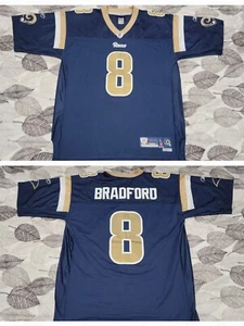 Reebok Stitched Sam Bradford 8 St. Louis L.A. Rams Jersey Men Large On Field +2 - Picture 1 of 12