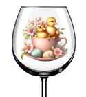 12x Easter Chicken In Cup Flower Egg Wine Glass Bottle Vinyl Sticker Decal a9840