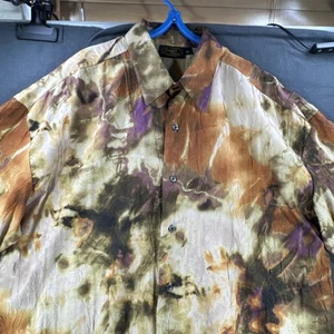 Monzini Collection Shirt Mens XL Colorful Geometric Abstract Disco Made in USA - Picture 1 of 6