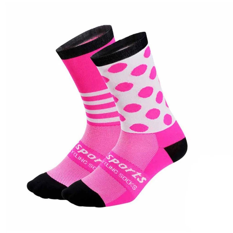 Pro Mens Womens Cycling Socks Riding Sport Ankle Socks Bicycle Bike Socks Pink