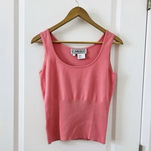 Carlisle Vintage Y2K ärmelloses Top Tank Milkmaid Strick Designer rosa Damen Small - Bild 1 von 7