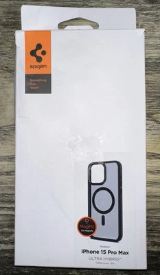 iPhone 15 Pro Max SPIGEN Ultra Hybrid Phone Case w/ MagFit - Frost Black - Image 1 of 4
