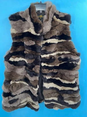 Chaleco de piel teñida de conejo MK Rex talla XL multicolor Foto 1 de 4