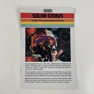 Solar Storm Atari 2600 Imagic Manual Solo 1983 - Imagen 1 de 2
