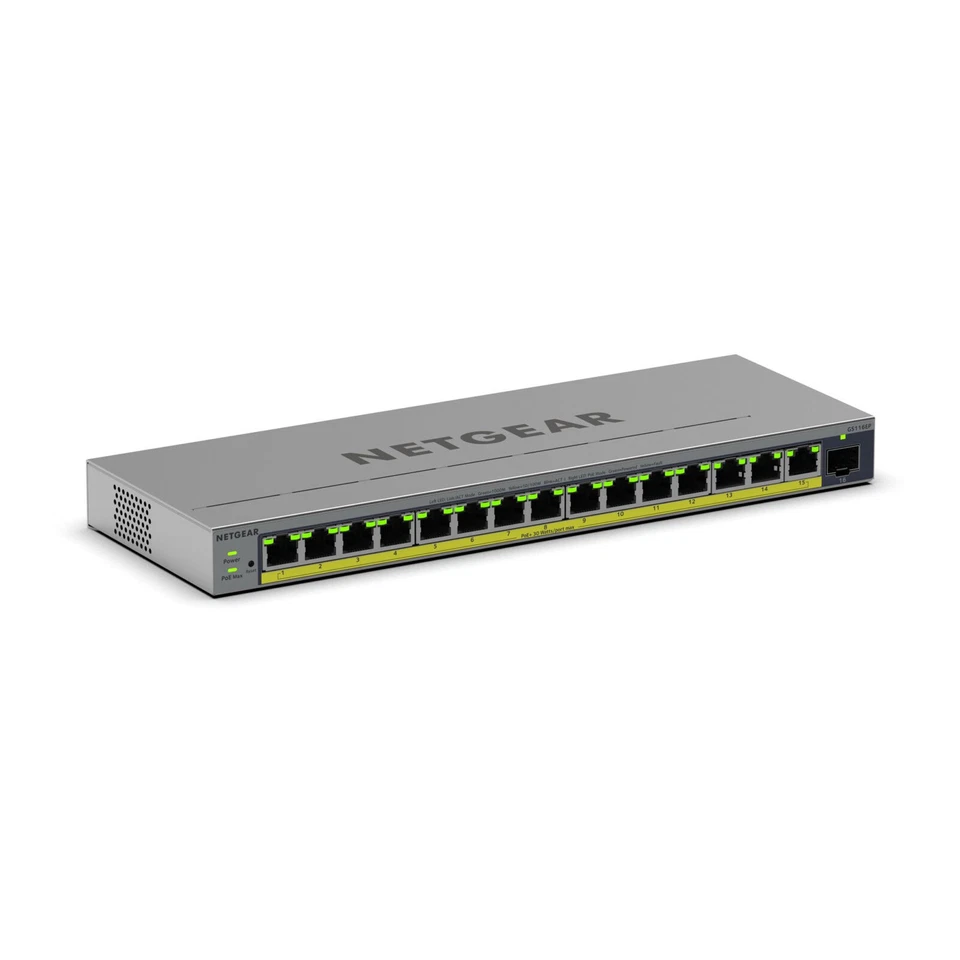 *NEW* NETGEAR GS116EP 16-Port Gigabit Ethernet Easy Smart PoE+ Switch - Image 1 of 1