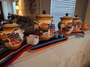 Fall Canister Set 4Pc with Lids and rims New - Picture 1 of 1