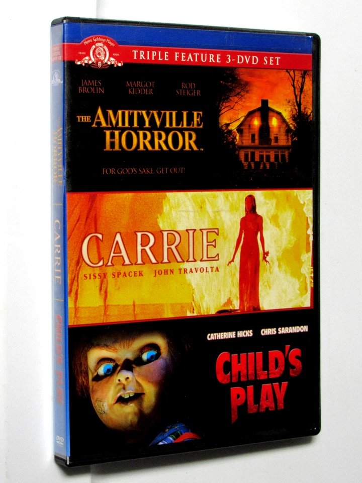 Amityville Horror (1979) Carrie (1976) Child's Play (1988) DVD Box Set FREE - Image 1 of 3