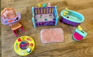 Vintage Kooshie Koos OddzOn Sleepy Soapy Yummy Ersatzspielzeug Spielset Bett, Wanne - Bild 1 von 6