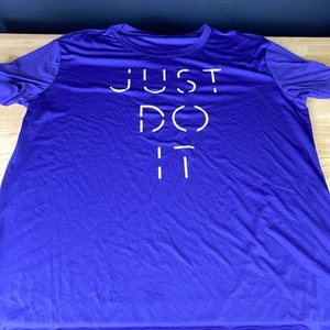Nike Tee Dri-FIT Short Sleeve Crew T-Shirt Men's L Purple Just Do It - Picture 1 of 6