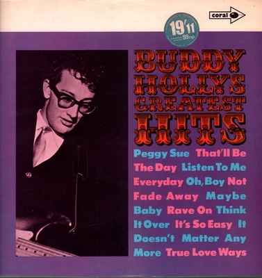 Buddy Holly Greatest Hits LP vinyl UK Coral brown/blue labels Mono issue LP in - Image 1 of 4