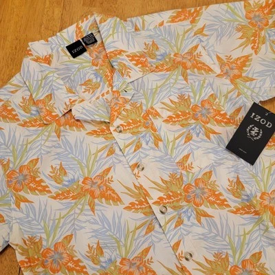 Camisa hawaiana IZOD para mujer talla XL 18/20 manga corta con botones estampado total Foto 1 de 4