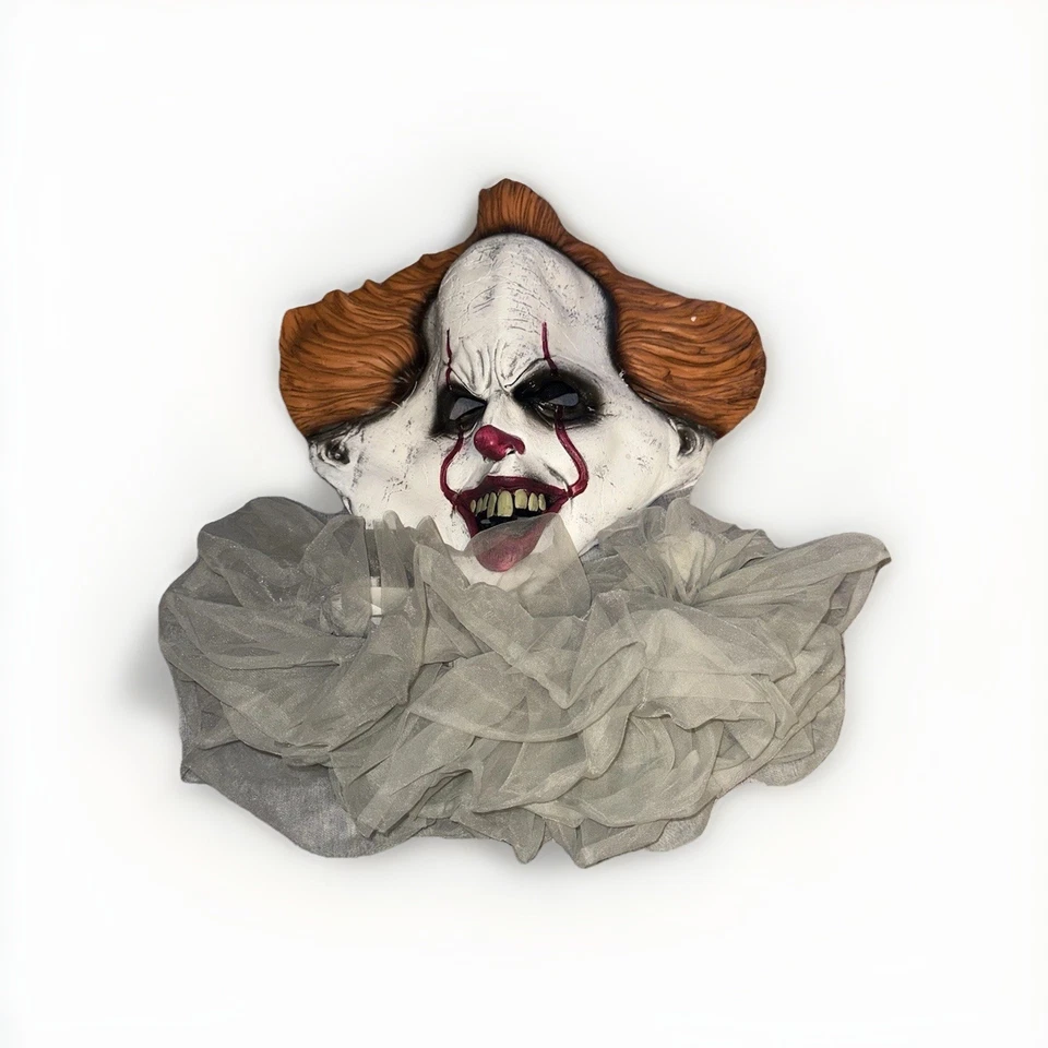 Rubies Pennywise Clown Half Mask  and neck ruffle Adult IT! Halloween  - Image 1 of 4