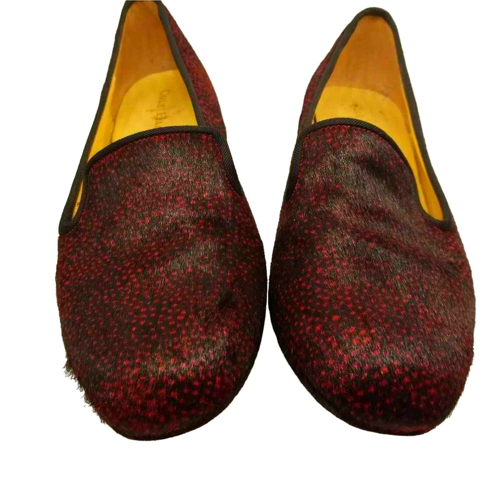 Zapatos planos mocasines Cole Haan para mujer rojos negros a lunares sin cordones punta redonda 7 B Foto 1 de 4