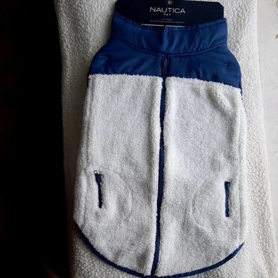 Nautica Pet Large Reversible Dog Vest Navy and Cream.  - Image 1 of 4