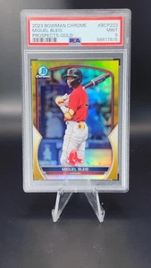 2023 Bowman Chrome Miguel Bleis Prospects Gold /50 PSA 9 Boston Red Sox  - Picture 1 of 2