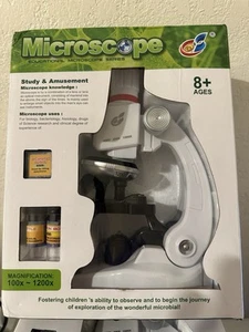 Homee 100X-1200X LED Kids Beginner Microscope Toy Set + Slides Preparation Kit - Picture 1 of 1