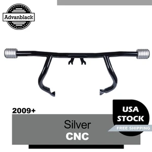 ProTek Front Performance High Way Peg One Step Silver CNC Crash Bar For Harley - Picture 1 of 9