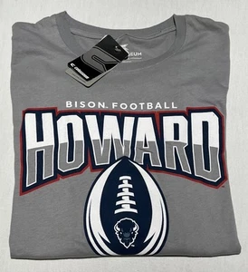 Howard University Bison Football T-shirt Mens L Gray HBCU Colosseum Screen Print - Picture 1 of 10