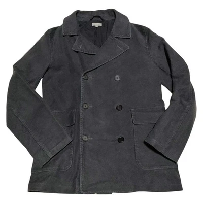 MARGARET HOWELL Men’s Peacoat XL Double-Breasted Cotton Charcoal Gray Japan F/S - Image 1 of 4