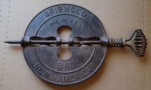 VINTAGE GRISWOLD AMERICAN 8 INCH CAST IRON FLUE DAMPER REVERSIBLE SPINDLE - Picture 1 of 2