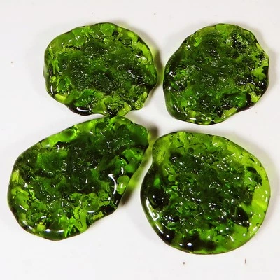 66.15 Cts Green Lab Created Moldavite Rough ~4 Pcs Lot~ Moldavite Gemstone GT428 - Image 1 of 4