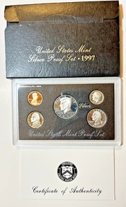 1997-S US Mint Silver Proof Set 5 coins includes original US Mint packaging &COA - Picture 1 of 4