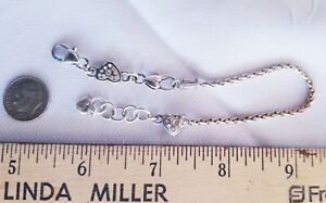 Brighton ABC Heart Slide silver Swarovski charm bead bracelet J35532 AS IS B98
