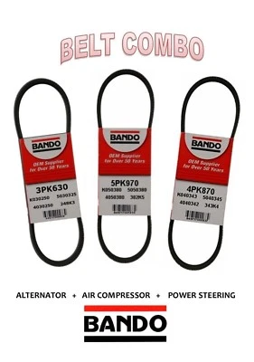 TOYOTA COROLLA 4AFE & 7AFE 1993-1997 BANDO OEM CORREA DE TRANSMISIÓN JUEGO DE 3 piezas ALT-A/C-PS   Foto 1 de 4