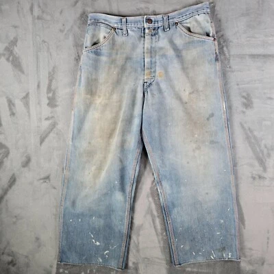 Pantalones de mezclilla Big Mac vintage de los años 50/60 desgastados con puntada naranja (33x23) Foto 1 de 4