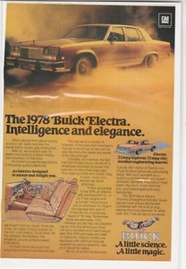 1978 Buick Electra Magazine Ad "Intelligence and Elegance" - Picture 1 of 1