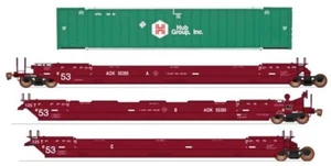 Intermountain HO Maxi IV Intermodal Well Car 3-Unit w/6 53' Containers ~ 47368C - Picture 1 of 1