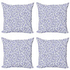 Ambesonne Floral Tropical Cushion Cover Set of 4 for Couch and Bed in 4 Sizes