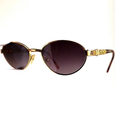 occhiali da sole VERSACE g42 oval sunglasses vintage brown gold medusa 90s gray - Imagen 1 de 4