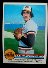 1979 TOPPS #206 SAMMY STEWART VINTAGE CARD MINT BALTIMORE ORIOLES