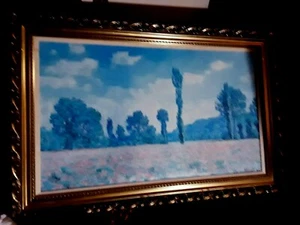 Framed Oil painting Claude Monet - Poppy Field in Giverny summer landscape - Picture 1 of 3