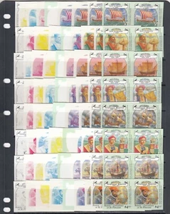 Columbus Ships Explorers 1988 Bequia St Vincent 8 v set Pairs X 9 Color Proof - Picture 1 of 1