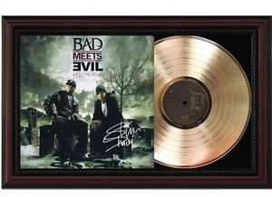 Eminem Bad Meets Framed Cherry wood Reproduction Signature LP Record Display. - Picture 1 of 5