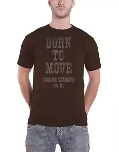 Creedence Clearwater Revival T Shirt Born To Move Logo new Official Mens Brown - Picture 1 of 4