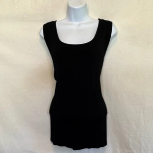 F-166 Linda Matthews PLUS SIZE 2X Black Sleeveless Pullover Sweater - Picture 1 of 12