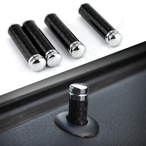 4X Aluminum Door Lock Stick Knob Pull Pins Cover Car Interior Accessories - Picture 1 of 10