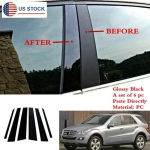6Pcs Pillar Posts Door Window Trim For Mercedes Benz ML350 ML550 W164 2006-2011 - Picture 1 of 7