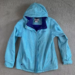 Columbia Youth Jacket XL Blue Interchange Logo Parka Coat Kids Dotted - Picture 1 of 19