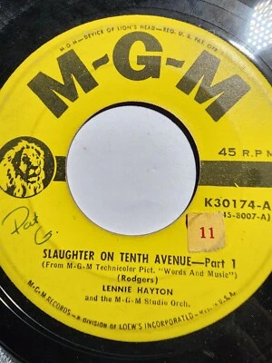 LENNIE HAYTON SLAUGHTER ON TENTH AVENUE 45 7" RECORD (K30174) GOOD F330 - Image 1 of 2