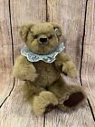 Annette Funicello Collectible Bear Co. 9” Plush Brown Bear w/Blue Lace Collar