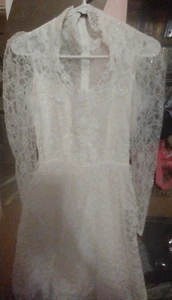 Vestido de Boda Bridalure Blanco Vintage Encaje Chantilly Tipo 60 de Alfred Angelo. - Imagen 1 de 24