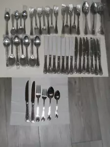 Mikasa 47 Teile Edelstahl Besteck Neu Quinn Perlen Silberbesteck TOP - Bild 1 von 12
