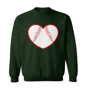 Baseball Heart - Love Sports Fan Seams Valentine's Day Toddler Crewneck Sweater - Picture 1 of 8